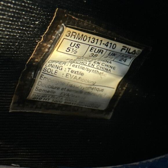 Fila Vastra Blue Black Stretchy kids Running shoes 3RM01311 410 Youth 5.5 - Picture 5 of 8